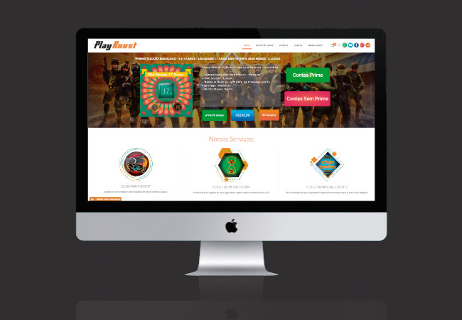 Layout do site Playboost