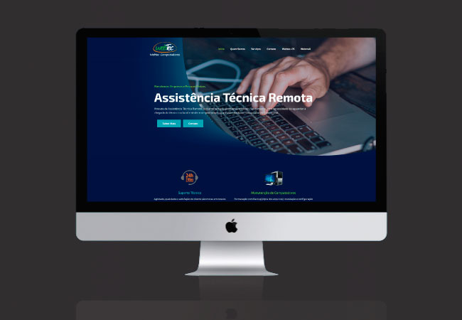 Layout do site Implante Ingá